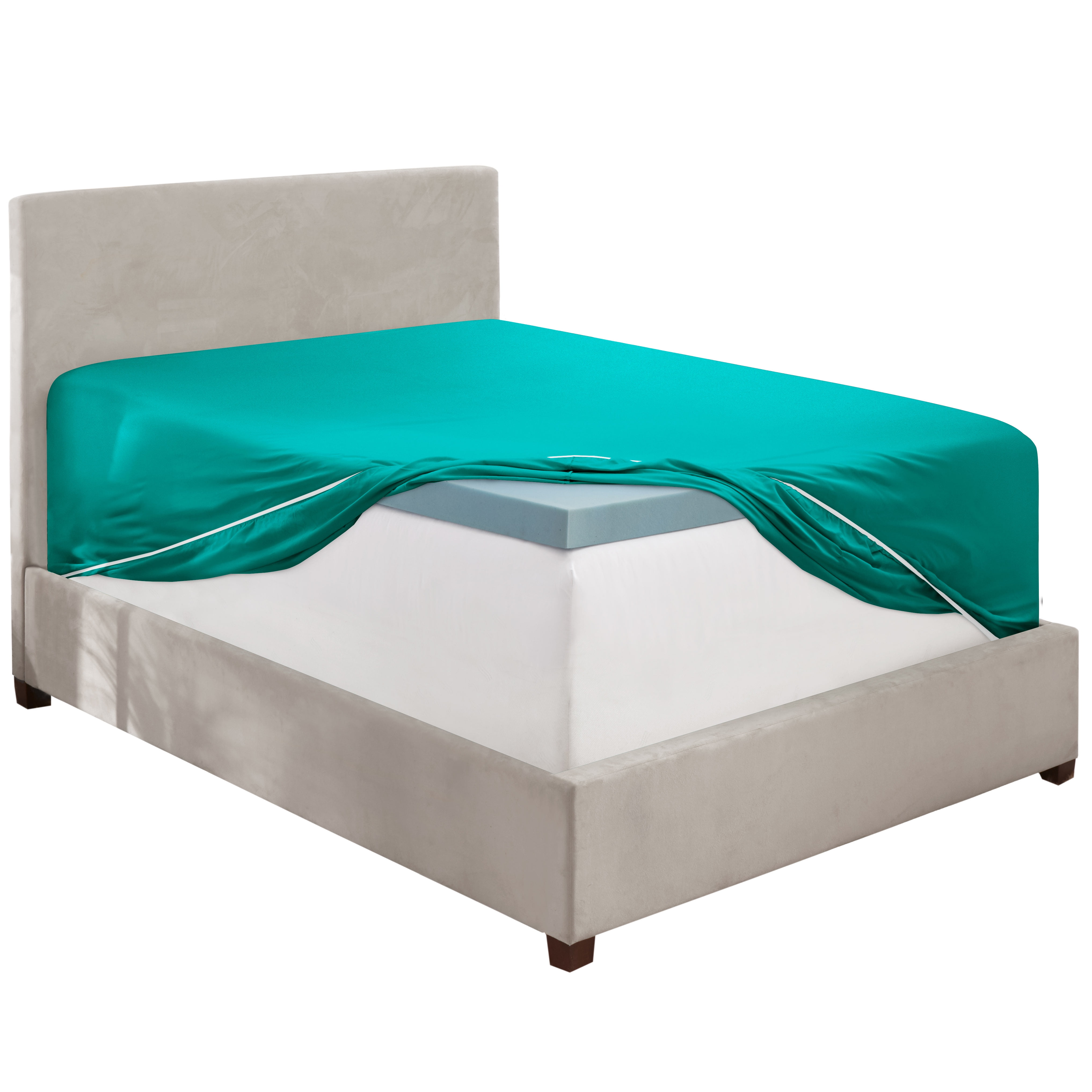 Clara Clark 1800 Microfiber Collection 18" - 21" Extra Deep Pocket Fitted Sheet, Twin Size, Teal