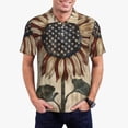 thumbnail image 5 of Yiaed USA Sunflower FlagPrint Men's Short Sleeve Polo Shirt,Golf Polo for Men Three-Button Golf Shirt Athletic Casual Collared T-Shirt- 3X-Large, 5 of 7