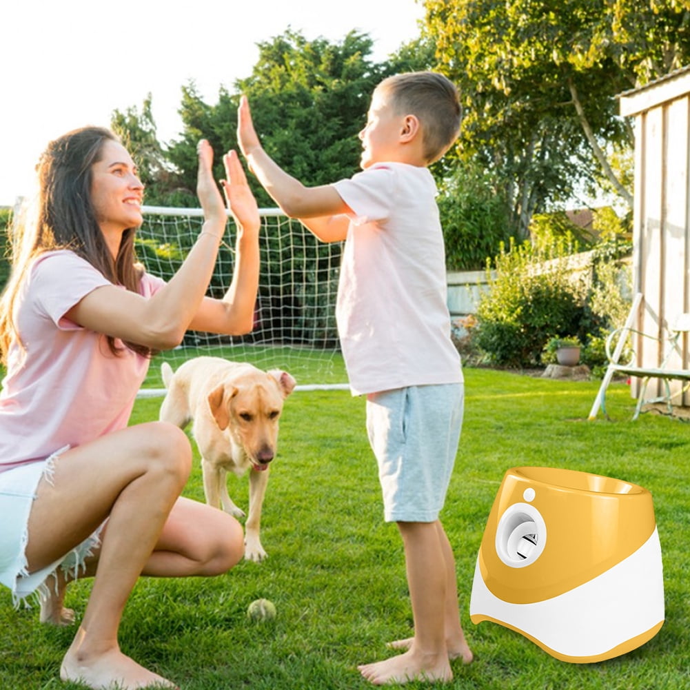 HBASD Automatic Dog Ball Launcher for Medium to Large Dogs, Interactive Dog Ball Thrower Mental Stimulation Dog Toys (Orange)