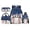 Blue Baseball, variant on Penguin Winter Backpack Pack, 17 Inch Spacious Kids Bookbag Comes with Thermal Lunch Box, Stationery Bag and Water Bottle Carrier for Elementary Students