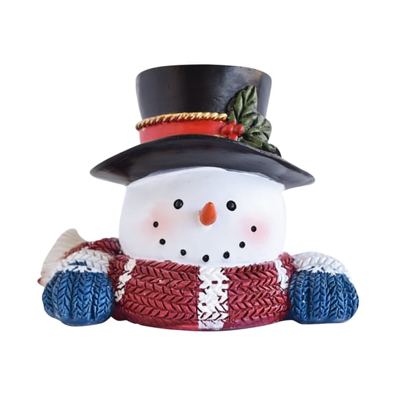 SUSHANG Light Up Snowman Christmas Decor, LED Resin Snowman Figurines for Christmas Table Top Decorations, Festive Fiber Optic Indoor Decor for Holiday Mantle and Centerpiece