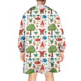 thumbnail image 2 of Wearable Oversized Blanket,White Christmas Gnome Pattern Wearable Blanket Hoodie for Adults,Cozy Hooded Blankets with Super Pockets,Super Warm Fuzzy Pullover for Women & Men, 2 of 6