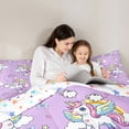 thumbnail image 4 of Feelyou Magic Unicorn Bedding Comforter Set 7pcs, Cartoon Rainbow Queen Bedding Sets, Princess Bowknot Queen Sheet Sets, Ultra Soft Room Decorative, 4 of 7