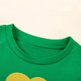 thumbnail image 6 of newwalpole Toddler Baby Girl St Patrick's Day Outfit Irish Day Sweatshirt Clover Charm Shirt Tops+Shamrock Bell Bottom Pants Set Green for Size 4-5 Years, 6 of 7