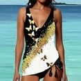 thumbnail image 2 of WREESH Womens Tankini Swimsuit Two Piece Set Swimsuits Print Swimwear Beachwear Beach Bathing Suit Gold, 2 of 8