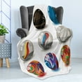 thumbnail image 4 of Pearls Soft Flannel Fleece Blanket, Composition of Different Marbles with Glass and Porcelain Materials Like Bubbles Artwork, Cozy Plush for Indoor and Outdoor Use, 60" x 80", Multi, by Ambesonne, 4 of 5