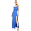 LAUNDRY BY SHELLI SEGAL Faux Wrap Gown with Slit Lapis 10