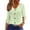 03# Green, variant on Plus Size Women's V-Neck Eyelet Blouse Fit Button Detail Breathable Tie Sleeve Top Casual Summer Flowy A-Line Cotton Blouson Style for Work or Weekend S-2XL