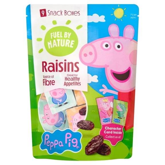 Peppa Pig Mini Snack Raisins 9X14g, Imported from Britain