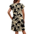 thumbnail image 5 of Fantaslook Summer Dresses for Women Ruffled Sleeve V Neck Dress Casual Floral Sundresses with Pockets, 5 of 9
