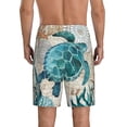 thumbnail image 2 of Balery Watercolor Sea Turtle Men's Cotton Knit Pajama Shorts Waistband & Pockets,Short Pajama Pants-Small, 2 of 8