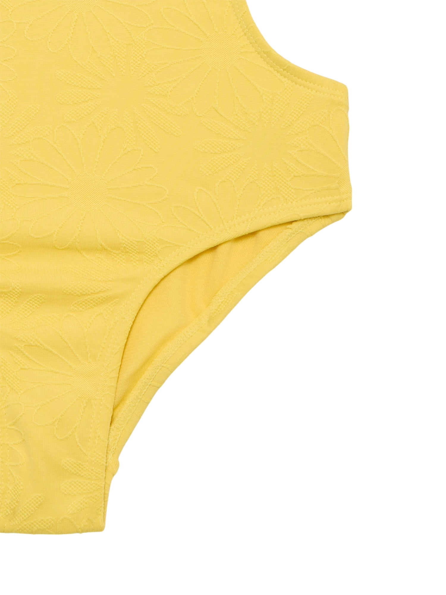 Wonder Nation Girls Asymmetrical Embossed Swim One-Piece, Sizes 4-16