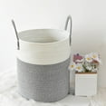 thumbnail image 6 of Large Woven Laundry Basket,Baby Laundry Basket,Cotton Rope Storage Bin,for Blankets,Decorative Tall Nursery Hamper for Living Room,Baby Nursery,Bathroom,Brown,L, 6 of 6