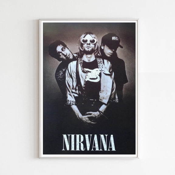 Nirvana Band Portrait Poster, Iconic Grunge Rock Music Wall Art, Size 24x36 Unframed Poster