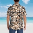 thumbnail image 4 of Pofeuu Watercolor Zebra Print Hawaiian Shirt for Men Sleeves Casual Button Down Summer Beach Dress Shirts T-Shirts,Large, 4 of 7