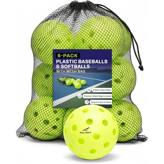 Tball Balls 6 Pack with Mesh Bag, Practice Baseballs for Hitting