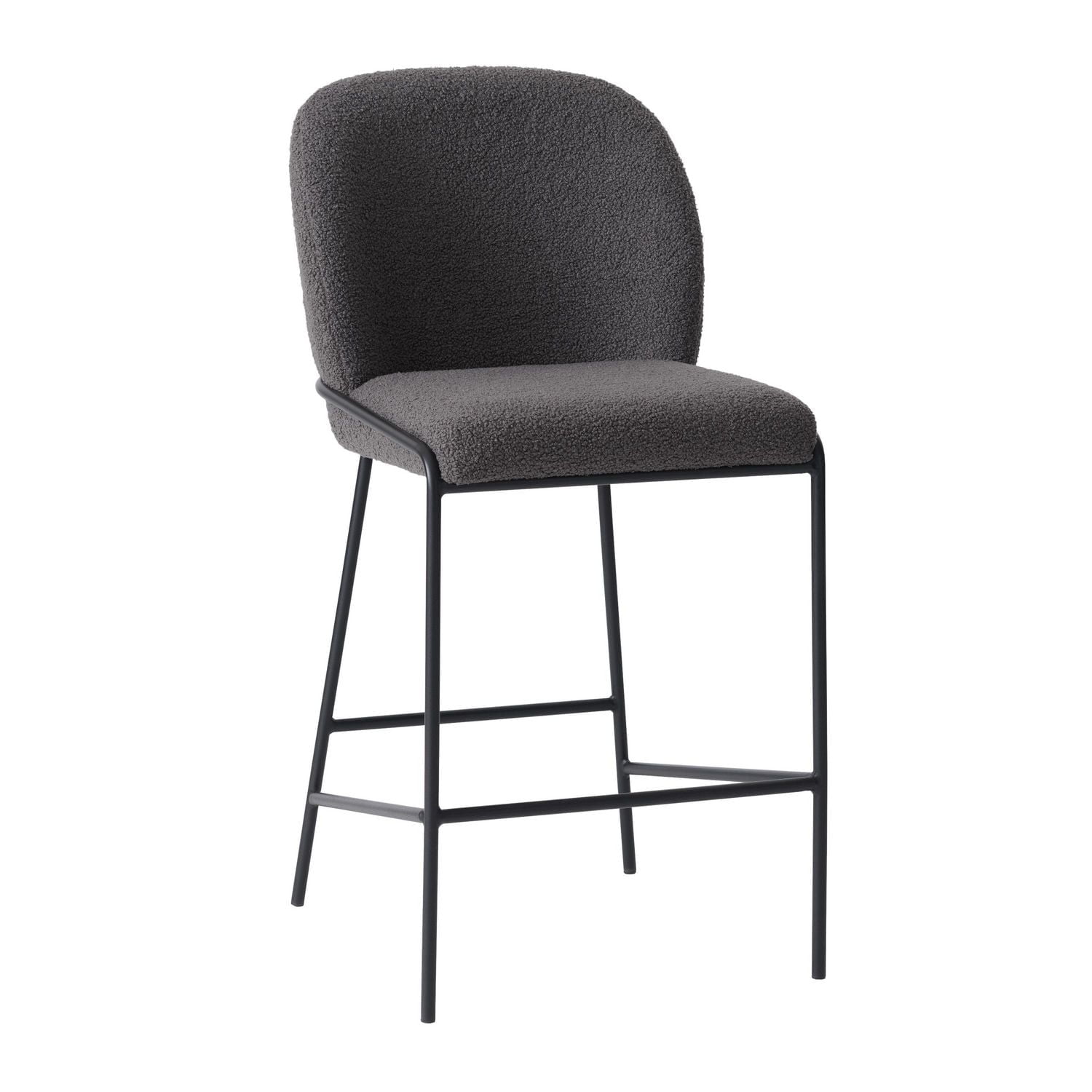Tabouret de bar CorLiving Blakeley Modern Boucle en tissu rembourré avec pieds en métal – Vendu à l'unité