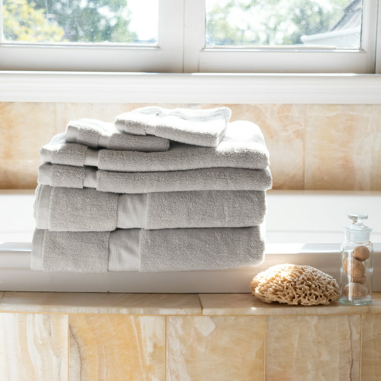 KAF Home Canopy Lane 6-Piece Bath Towel Set Light Gray 