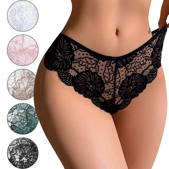 Bovxnpu Women's Plus Size Panties, Women's Breathable Lace Brief Underwear, Women's Lace Low Waist Briefs Underwear