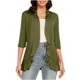thumbnail image 2 of Fall Winter Savings Clearance 2024! TAGOLD Womens Cardigans,Women's 3/4 Sleeve Fashion Casual Comfortable Solid Color Cardigan Top Blouse, 2 of 5