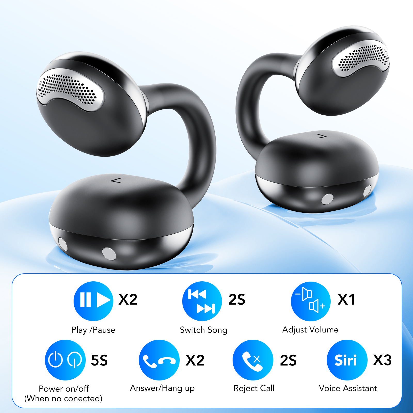 IKT Open Ear Earbuds Bluetooth 6.0 IPX7 Waterproof photo 4