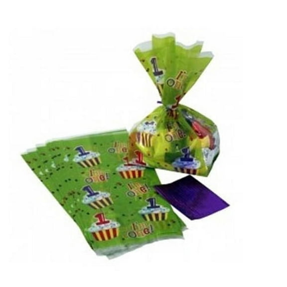 Teddy's 1st Birthday Cello Favor Bags w/ Twist Ties (20ct)