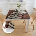 thumbnail image 2 of HAOXIT Tablecloths Sport Game  Pattern Kitchen Dinning Tabletop Decoration, Polyester Brown Table Cover for Indoor Outdoor 36*36, 2 of 7