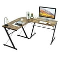 thumbnail image 1 of Costway 59'' L-Shaped Computer Table Study Workstation  Home Office Brown, 1 of 9