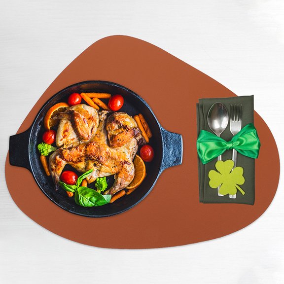 FOMIYES Set of 2 Brown Table Placemats for Dining Table, , Non- , Kitchen and Home Decor