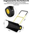thumbnail image 2 of Snow Pusher with Wheels, Heavy Duty Steel Blade, Adjustable Angle & Height Handle for Effortless Driveway Snow Removal, Ground Protection Base (Yellow, 36" U-shaped）, 2 of 6