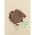 thumbnail image 3 of Qiylii Boys Dinosaur Pattern Sweatshirt, Long Sleeve Round Neck Pullover Tops, 3 of 8