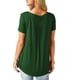 thumbnail image 3 of Camisetas Henley de manga corta para mujer con volantes, túnica informal, color sólido Xemadio CJWUS-4458, 3 of 5
