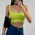thumbnail image 5 of MESSUEN Cami Tank Top Bralettes for Women Square Neckline Camisole Women's Sleeveless Tank Top Fit Scoop Neck Ribbed Knit Basic Crop Tops Cami Shirts Dressy Tops Basic Tops Green XL, 5 of 7
