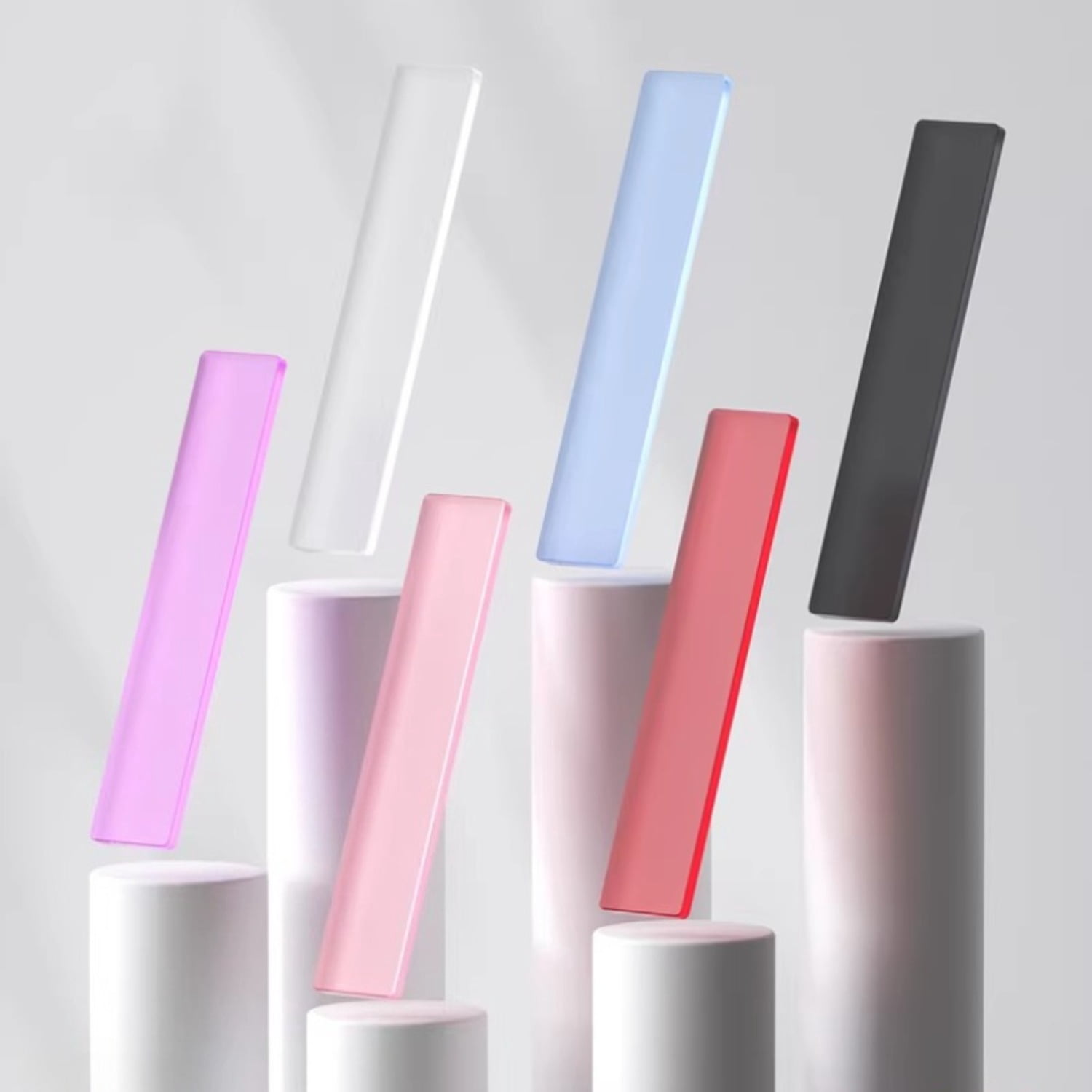 Gradient Acrylic Wrist Rest for Mechanical Keyboard, COLOR BAR Translucent Palm Rest for 65%/75%/TKL Aluminum Cases