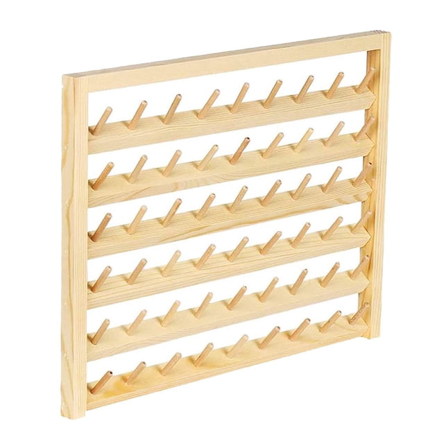 HLONK Wood Sewing Thread Stand Organizer Craft Embroidery Storage Rack Holder 54 Spool