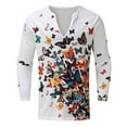 thumbnail image 4 of Chemise à Manches Longues pour Hommes Mode Décontractée Col en V Pull Imprimé T-Shirt Blouse, 4 of 9