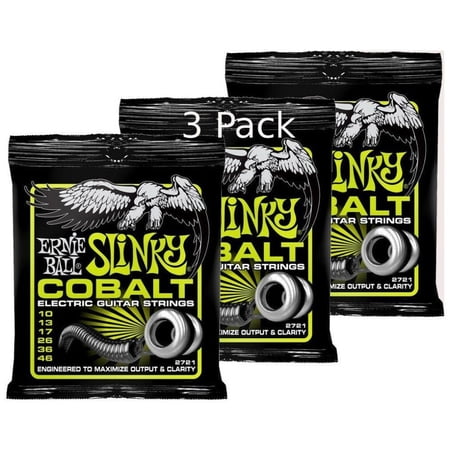 Ernie Ball Electric Guitar Strings Cobalt Slinky 10-46 2721 Regular 3 Pack