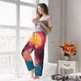 thumbnail image 4 of Uemuo Neon Sunset Cyberpunk Cityscape Pattern Women's Wide Leg Palazzo Lounge Pants with Pockets Light Weight Loose Comfy Casual Pajama Pants-Large, 4 of 9
