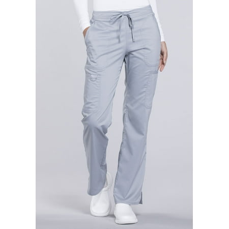 

Workwear Revolution Women Medical Scrubs Pant Mid Rise Moderate Flare Drawstring Plus Size WW120 3XL Grey