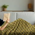 thumbnail image 3 of Retro Soft Flannel Fleece Throw Blanket, Abstract Diagonal Chains Pattern Along Striped Circles Shapes in Geometric Design, Cozy Plush for Indoor and Outdoor Use, 70" x 90", Multicolor, by Ambesonne, 3 of 5