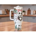 thumbnail image 2 of 40oz Nightmare Before Christmas Tumbler with Handle - Just A Girl Who Loves Jack Skellington, Gothic Floral Tumbler, Halloween Gift for Her, 2 of 3