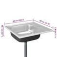 thumbnail image 2 of vidaXL Kitchen Sink Undermount Sink with Strainer Stainless Steel Sink Silver, 2 of 11