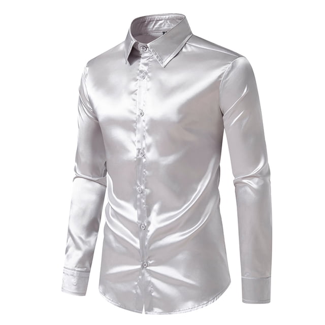 DPTALR Hommes Casual Complet Col Rabattu Bouton Chemise Manches Longues Chemisier