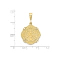 thumbnail image 3 of 10k Yellow Gold Firefighter Maltese Cross Pendant for Men or Unisex with Helmet Ladder Axe Hydrant Symbols, Rescue Emblem Jewelry Honoring Strength Protection Service and Bravery, 3 of 6