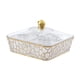 thumbnail image 5 of Caja de almacenamiento de escritorio, bandeja para servir, soporte de plástico para frutas, accesorio decorativo, cuenco Oro transparente S, 5 of 9