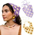 thumbnail image 4 of Guardurnaity Pañuelos para mujer, bufanda para la cabeza, accesorios para fotos de viaje a la moda, diadema decorativa, diadema de punto elegante para mujer Accesorio para el cabello Violeta Guardurnaity AP012992-01B, 4 of 6