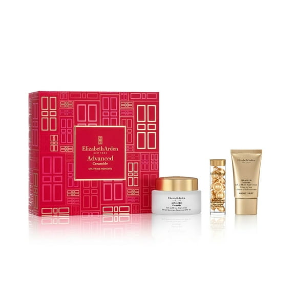 Elizabeth Arden Advanced Ceramide Uplifting Moments Gift Set Ceramide Capsules, Lift and Firm Day Cream, and Advanced Ceramide Lift and Firm Night Cream