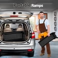thumbnail image 4 of Bingirl Car Ramp Set (Pack of 2): 4000 Lbs Load Capacity, Solid Steel, Heavy - Duty for Auto Oil Change, Repair and Home Garage Maintenance, 4 of 6