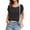 Black, variant on Women's Short Sleeve Crochet Sweater Tops Trendy Summer Hollow Crewneck Knit Boho Casual Spring Blouses Crop Top Green L