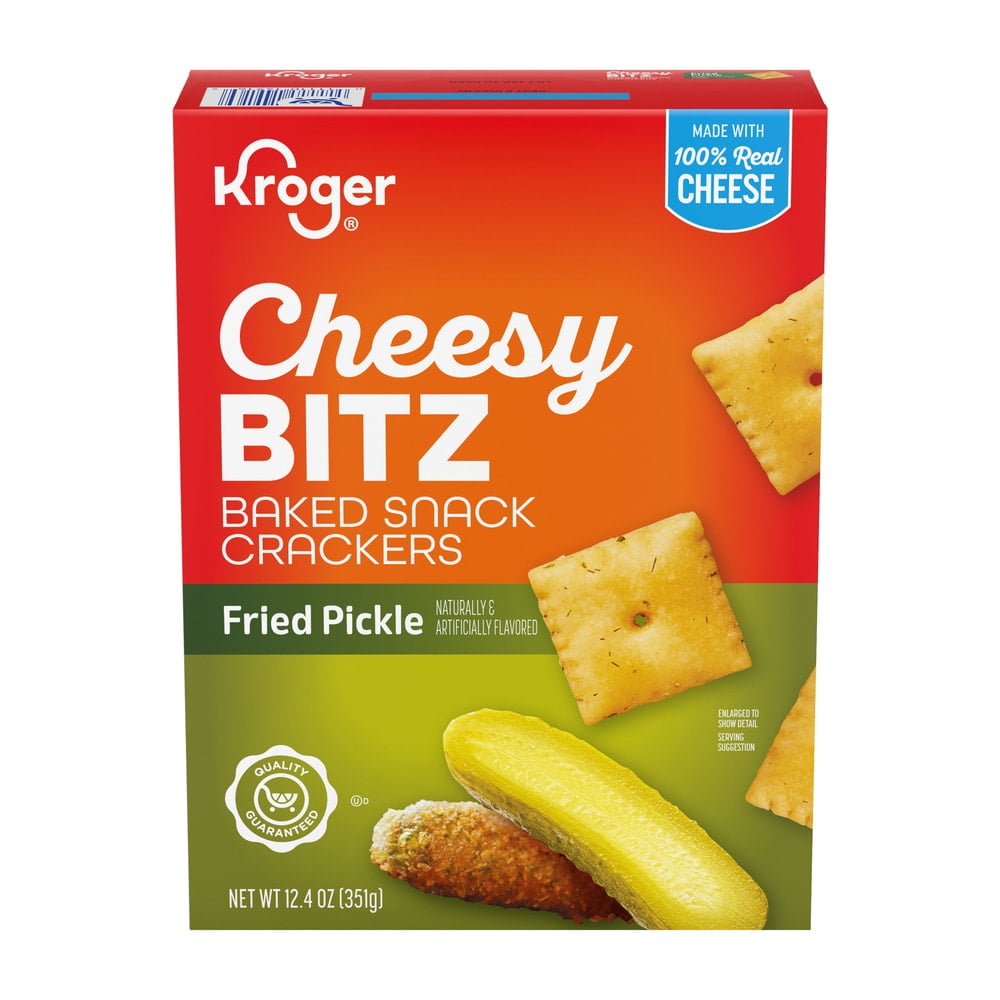 KR Baked Cheesy Bitz Fried Pickle Crackers 12.4 oz - Pack of 2